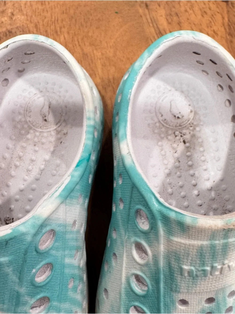 Native Blue White Tie Dye Kids 5 Shoes Slip-On Casual Summer Spring